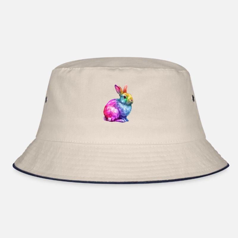 Bunter Regenbogen Hase Kunstwerk Bucket Hat