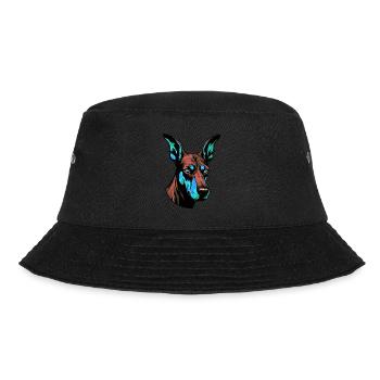 Doberman Dog Portrait Colorful - Bucket Hat - black - Front - Lela (165cm)
