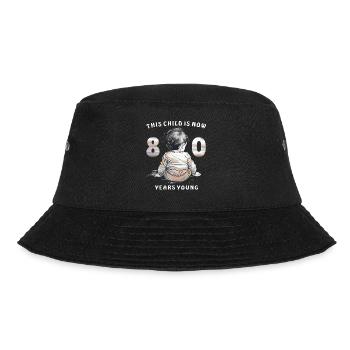 Child 80th Birthday - Bucket Hat - black - Front - Lela (165cm)
