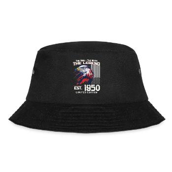 74. Geburtstag Baujahr 1950 Jahrgang 1950 Legende - Bucket Hat - Schwarz - Vorne - Lela (165cm)