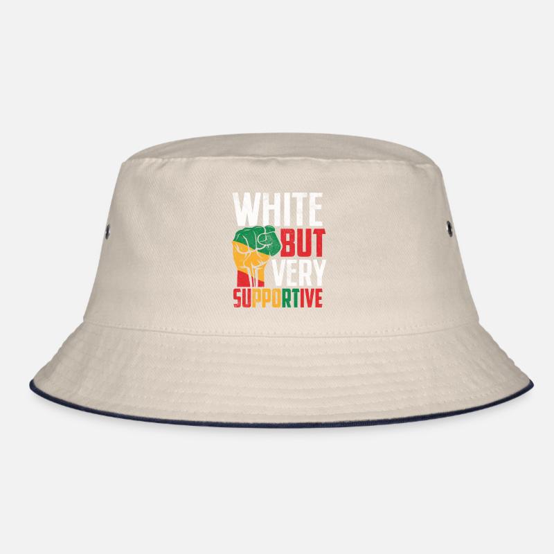 White But Very Supportive BHM African American Bucket Hat