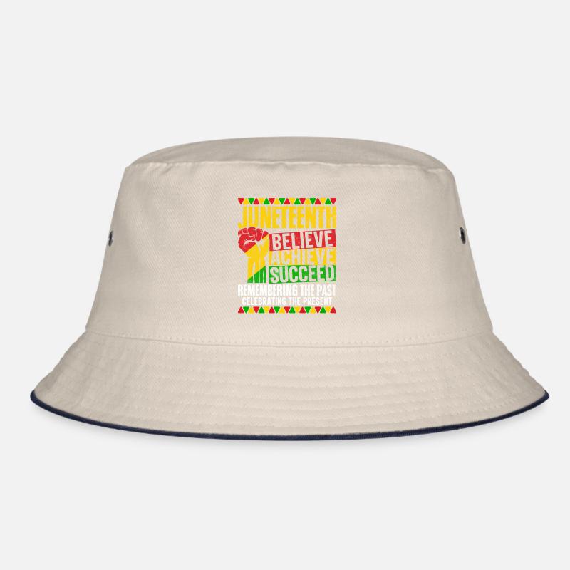 Juneteenth Believe Achieve Succeed BHM Black Bucket Hat