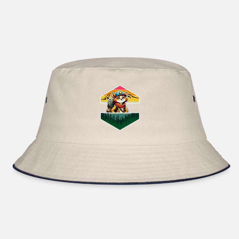 Red Panda Comic Adventure Forest Mountains Bucket Hat