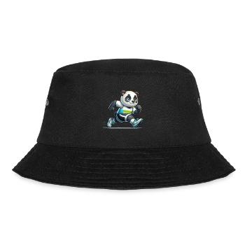 Cute Marathon Runner Panda - Bucket Hat - Schwarz - Vorne - Lela (165cm)