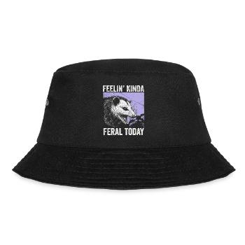 Feeling Kinda Feral Today Funny Raccoon Vintage - Bucket Hat - black - Front - Lela (165cm)