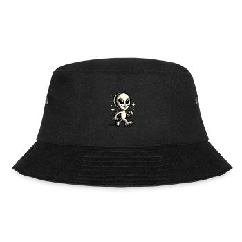 Retro Vintage Alien Halloween Costume Decoration - Bucket Hat - black - Front - Lela (165cm)