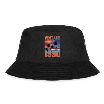 1990 Vintage Limited Edition Palmen Geboren 1990 - Bucket Hat - Schwarz - Vorne - Lela (165cm)