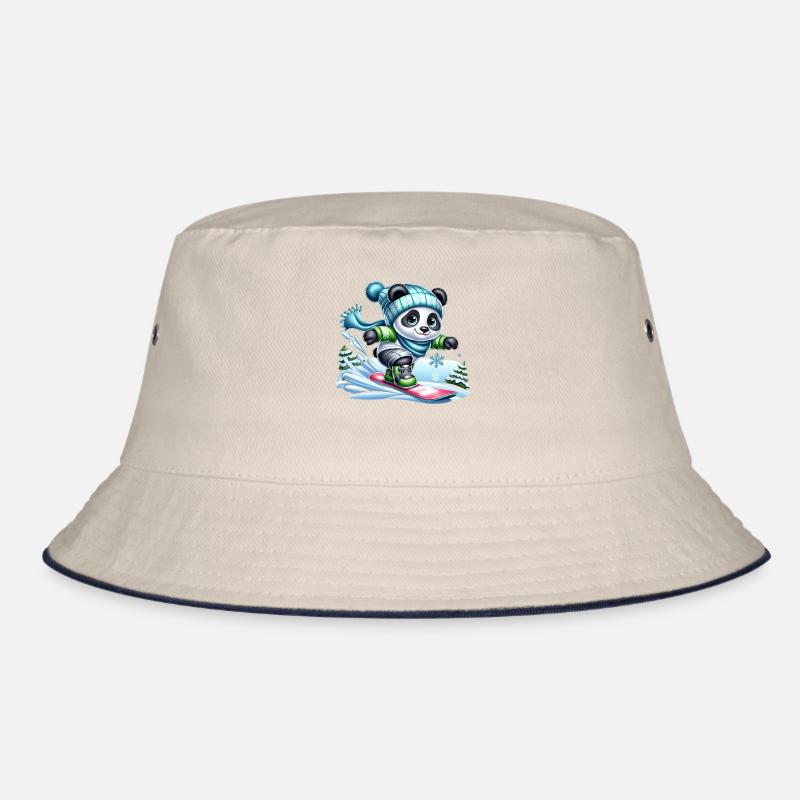 Cute Snowboarder Panda Bucket Hat