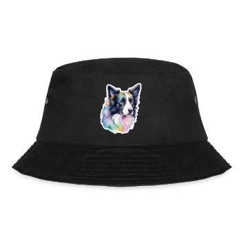 Border Collie Watercolors - Bucket Hat - black - Front - Lela (165cm)
