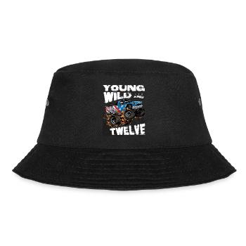 m Monster Truck 12. Geburtstag Boy Party - Jung, - Bucket Hat - Schwarz - Vorne - Lela (165cm)