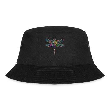 Libelle Dragonfly Bunte Flügel Süße Libellen - Bucket Hat - Schwarz - Vorne - Lela (165cm)