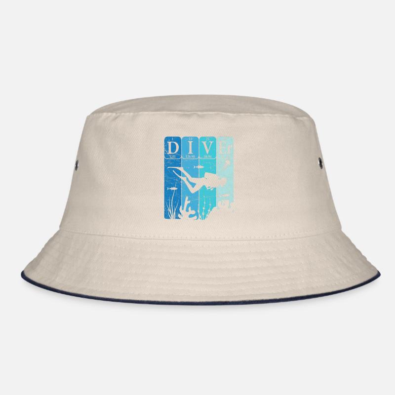 Scuba Diver Periodensystem Elemente Retro Bucket Hat