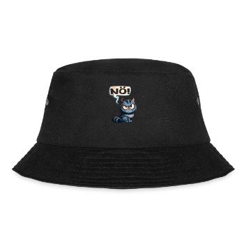 Grummelige Katze - Nö! fieses Kätzchen keine Lust - Bucket Hat - Schwarz - Vorne - Lela (165cm)
