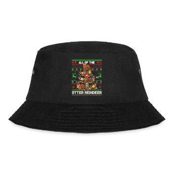 All Of The Otters Reindeer Ugly Sweater Otter Xmas - Bucket Hat - black - Front - Lela (165cm)