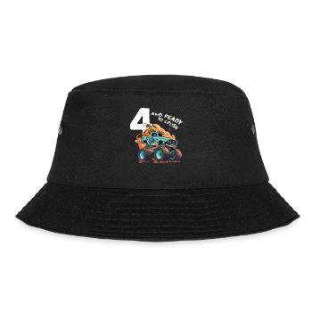 Ich bin 4 und bereit, mit dem Monster Truck zu zerquetschen - Bucket Hat - Schwarz - Vorne - Lela (165cm)
