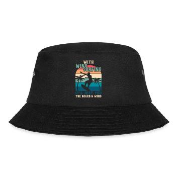 In windsurfing, there is only you, the board and wind - Bucket Hat - black - Front - Lela (165cm)