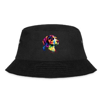Beagle Welpe Popart Süßer Hund Bunte Farben Beagle - Bucket Hat - Schwarz - Vorne - Lela (165cm)