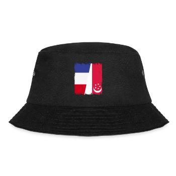 Singapur Frankreich - Bucket Hat - Schwarz - Vorne - Lela (165cm)