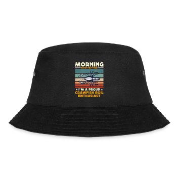 Crawfish Boil Morning Is Not My Time Sea Crawfish - Bucket Hat - black - Front - Lela (165cm)