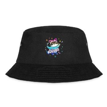 GÜVEN - Schöner Jungen Name mit süßem Waschbär - Bucket Hat - Schwarz - Vorne - Lela (165cm)
