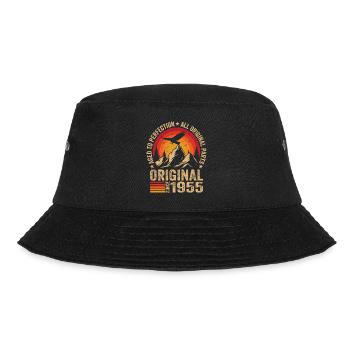 Original 1955 Jahrgang 1955 Geburtstag 1955 Retro - Bucket Hat - Schwarz - Vorne - Lela (165cm)