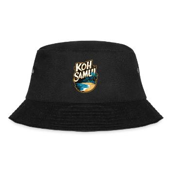 Koh Samui souvenir beach and palm trees - Bucket Hat - black - Front - Lela (165cm)