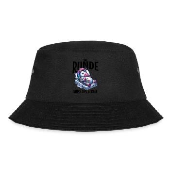 I'm tired so the round has to sleep in the square - Bucket Hat - black - Front - Lela (165cm)