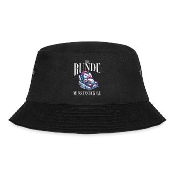 Bin Müde somit muss das runde ins Eckige Schlafen - Bucket Hat - Schwarz - Vorne - Lela (165cm)
