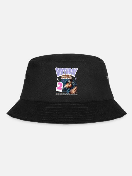 Pferd 2. Geburtstag Mädchen Kinder - Bucket Hat - Schwarz