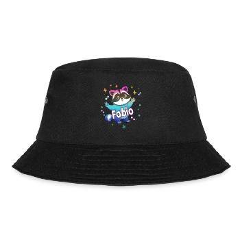 FABIO - Beautiful boy name with cute raccoon - Bucket Hat - black - Front - Lela (165cm)