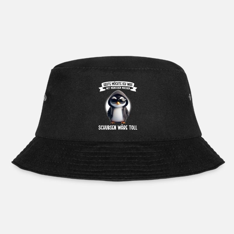 Heute möchte ich was mit Menschen machen Schubsen - Bucket Hat - Schwarz