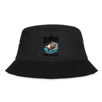 Bin Müde somit muss das runde ins Eckige Schlafen - Bucket Hat - Schwarz - Vorne - Lela (165cm)