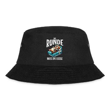 Bin Müde somit muss das runde ins Eckige Schlafen - Bucket Hat - Schwarz - Vorne - Lela (165cm)