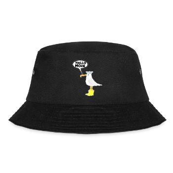 Moin. Hallo Begrüßung Hamburg Spruch am Hafen - Bucket Hat - Schwarz - Vorne - Lela (165cm)