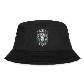 Schwarz-weißes und blaues Löwensymbol - Bucket Hat - Schwarz - Vorne - Lela (165cm)