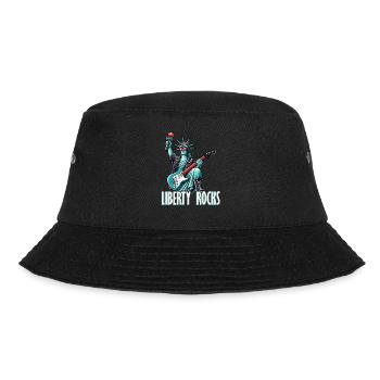 Liberty Rocks Patriotic Music Design - Bucket Hat - Schwarz - Vorne - Lela (165cm)