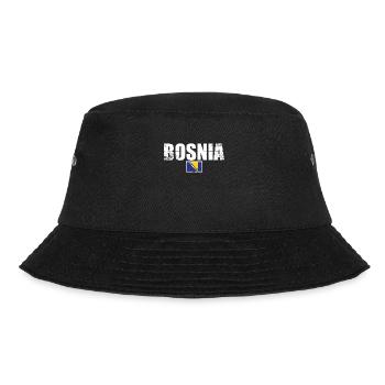 Bosnia Bosnia Vintage Bosnian Flag Bosnian - Bucket Hat - black - Front - Lela (165cm)