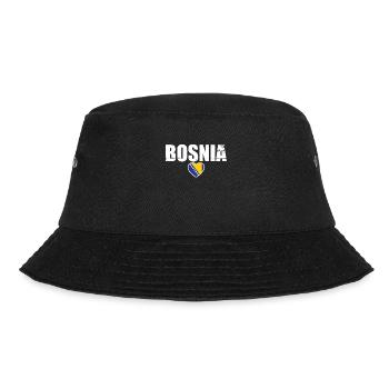 Bosnia Bosnien Vintage Bosnische Flagge Bosnier - Bucket Hat - Schwarz - Vorne - Lela (165cm)