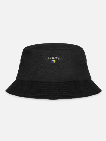 Sarajevo Vintage Bosnien Vintage Bosnische Flagge - Bucket Hat - Schwarz