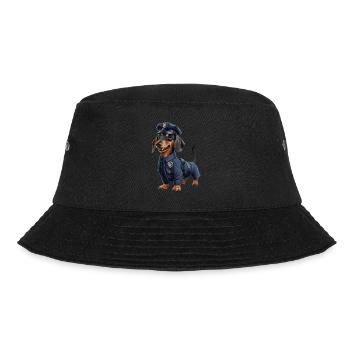 Teckel déguisé en policier - Bob - noir - Devant - Lela (165cm)