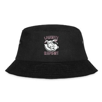 Offizielles Schlafshirt Lustiges Kaninchen Rabbit - Bucket Hat - Schwarz - Vorne - Lela (165cm)