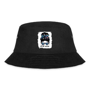 T1D Mama Blau und Grau Band Messy Bun Juvenil - Bucket Hat - Schwarz - Vorne - Lela (165cm)