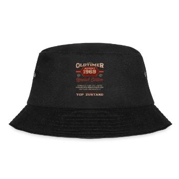 Oldtimer August 1969 Jahrgang 1969 55. Geburtstag - Bucket Hat - Schwarz - Vorne - Lela (165cm)
