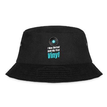 „i Was Normal Until My First Vinyl Antique Rustic - Bucket Hat - Schwarz - Vorne - Lela (165cm)