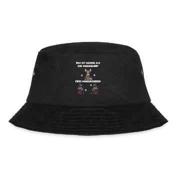 Was ist besser als ein Dobermann zwei Dobermänner - Bucket Hat - Schwarz - Vorne - Lela (165cm)
