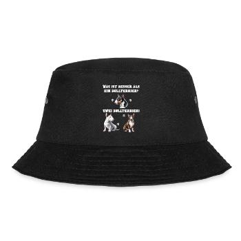 W. ist besser als ein Bullterrier zwei Bullterrier - Bucket Hat - Schwarz - Vorne - Lela (165cm)