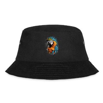 Macaw Art Drawing Abstract Animal Illustration - Bucket Hat - black - Front - Lela (165cm)