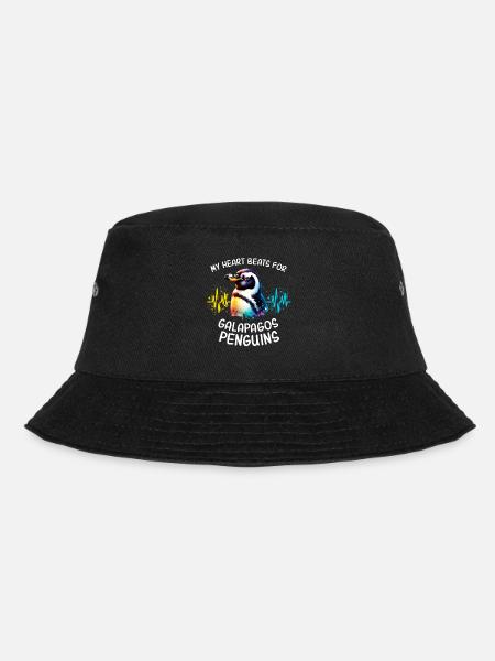 Galapagos Pinguin Herzlinie - Bucket Hat - Schwarz