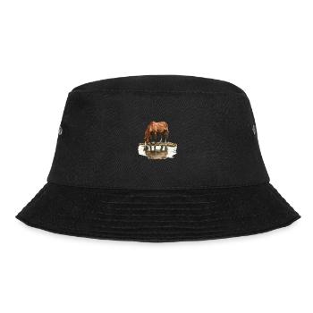 Horse by the water with reflection - Bucket Hat - black - Front - Lela (165cm)