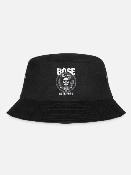 Motorrad Biker Lady Sarkasmus Böse alte Frau - Bucket Hat - Schwarz